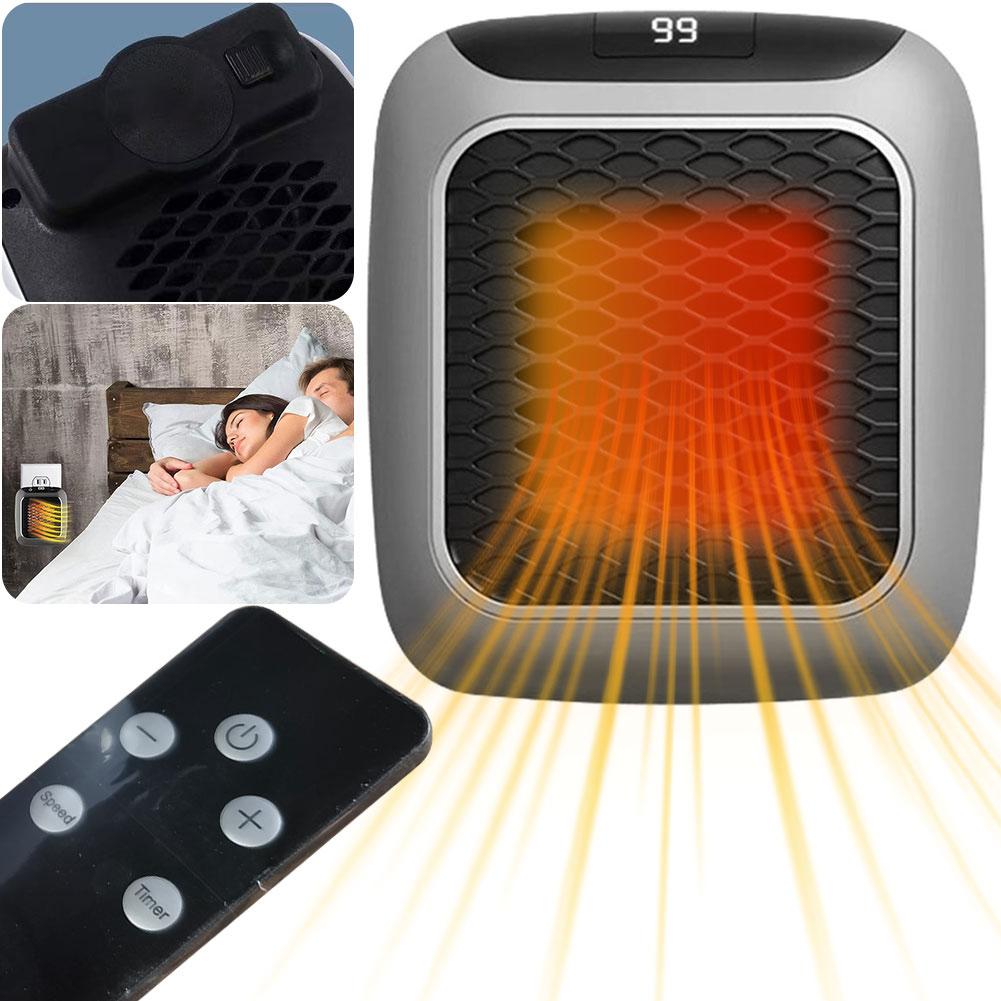 Wall Mounted Heater 800W Mini Heater Portable Electric Heater PTC Ceramic Heating Fan with Remote Control for Home Bedroom Dorm