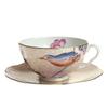 Wedgwood Harlequin Cuckoo Teacup Peach & Saucer, [Used]