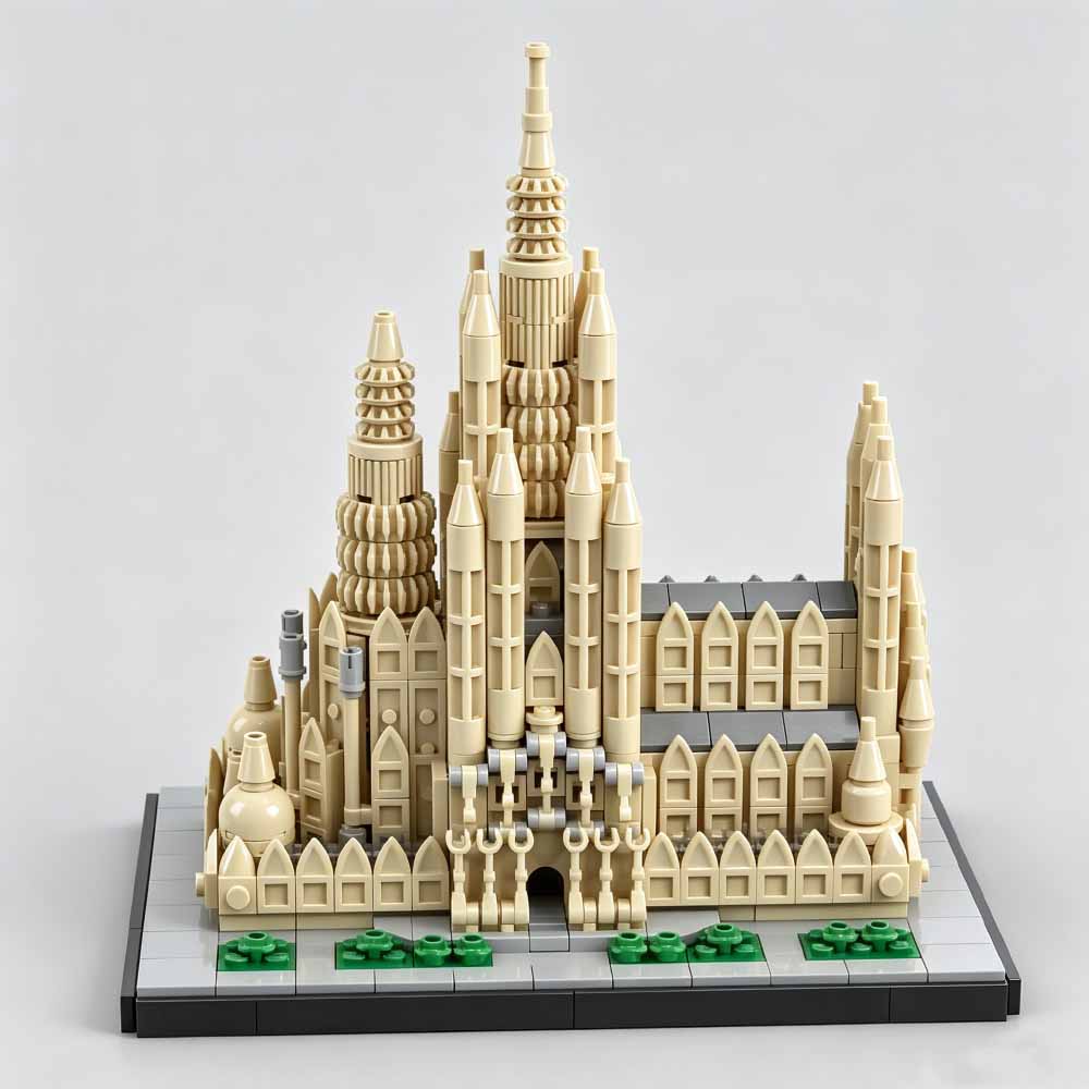 MOC 854 Teile Barcelona berühmte Kathedrale Sagrada Familia Bausteine Montage Stadt Retrohaus Ziegel Spielzeug Festival Geschenke