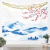 Cherry Blossom Tapestry Japanese Style Wall Art for Living Room Bedroom Chinese Ink Painting Wall Hanging Blanket Plum Blossom