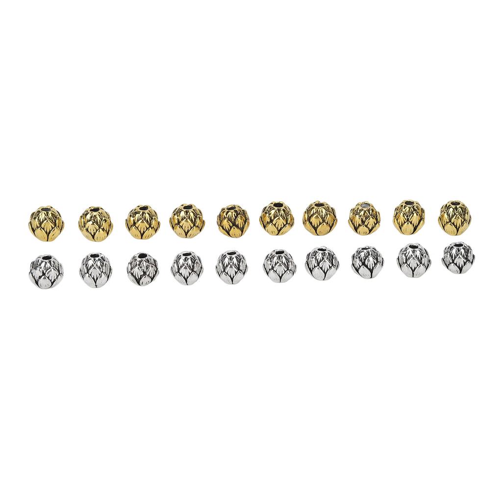 20pcs Alloy Beard Beads Retro Hair Tube Beads Jewelry DIY Pendant for Bracelet Necklace Making
