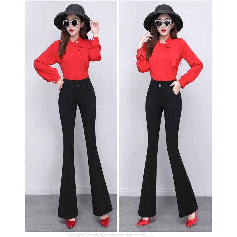Elegant Long Office Lady 2022 Summer High Waist Women's Wide Leg Capris Suit Pants for Women Skinny Flare Pants Woman Trousers