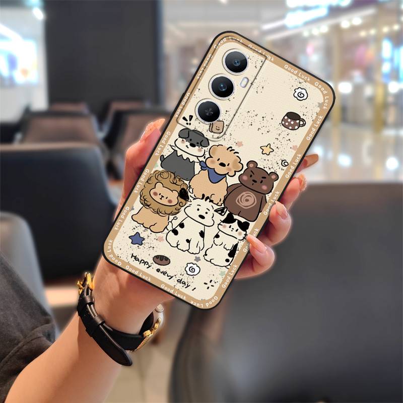 Silicone Back Cover Phone Case For Realme C65 Shockproof Protective Dirt-resistant Phone Pouch Cute Cartoon TPU Graffiti