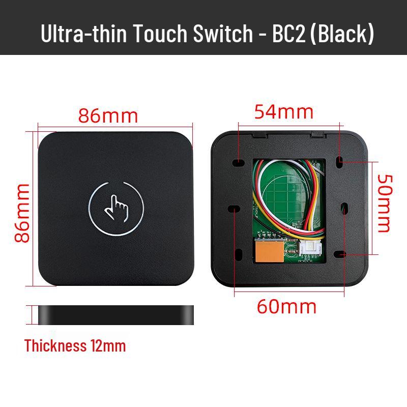 Ultra-thin Surface-Mounted Touch Exit Button for 86 Type Doors - Automatic Reset Door Control Panel