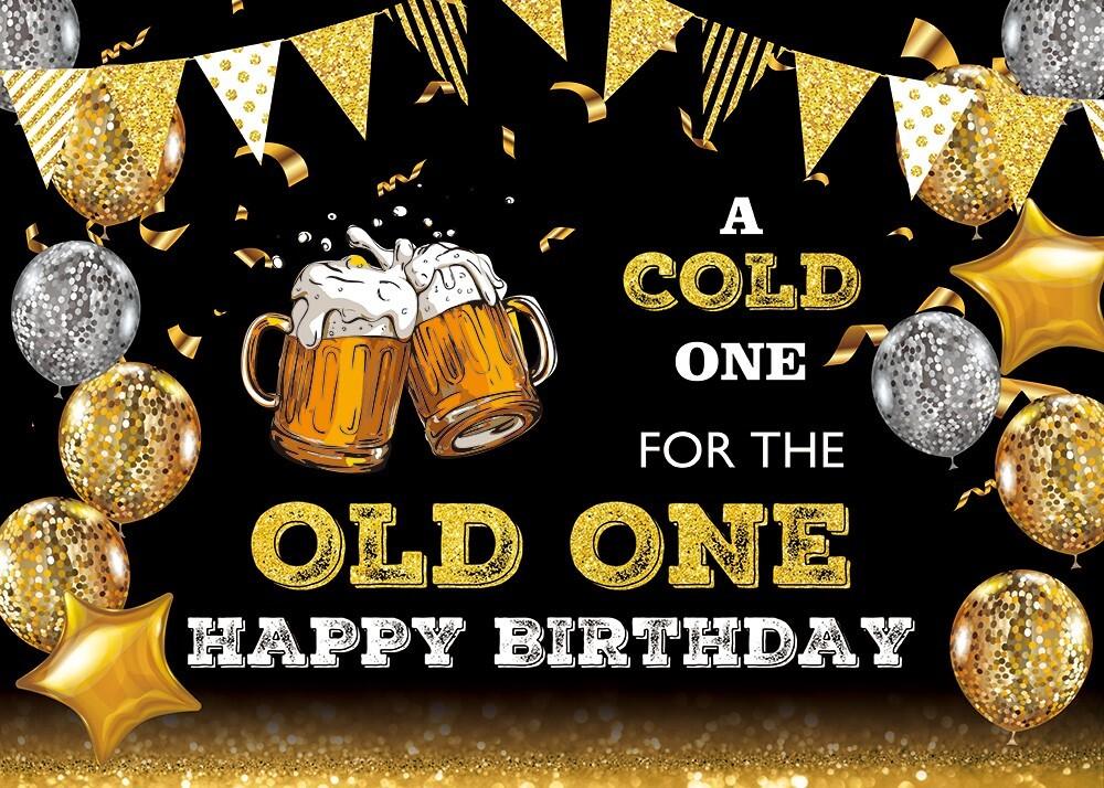 Birthday Party Backdrop Beer Drink Celebration Banner Photo Prop Background Deco