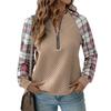 2025 Retro Plaid Patchwork Zipper Hoodie Cardigan