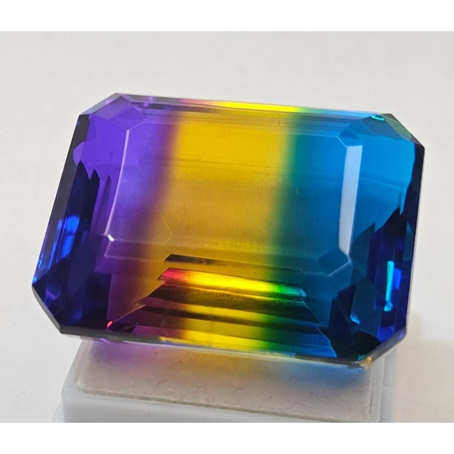 Certified Natural Tourmaline Bi-Color Emerald Cut 100+ Ct Fabulous Gemstone