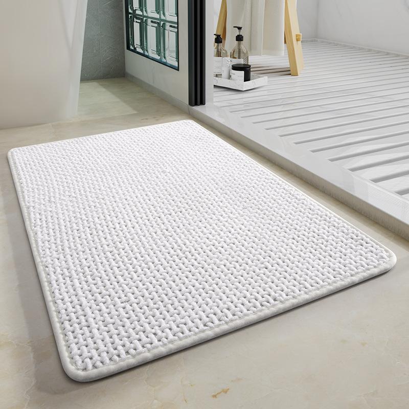 High Quality Chenille Woven Bath Mat Super Absorbent Quick Dry Non-Slip Bathroom Rug Soft Plush Shower Floor Mat