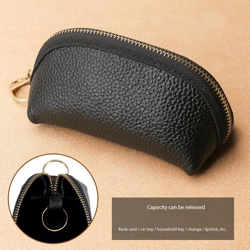 Hot PU Leather Simple Large Capacity Universal Car Key Bag for Women, Compact Storage Mini Key Bag Cover, Cute for Home Use