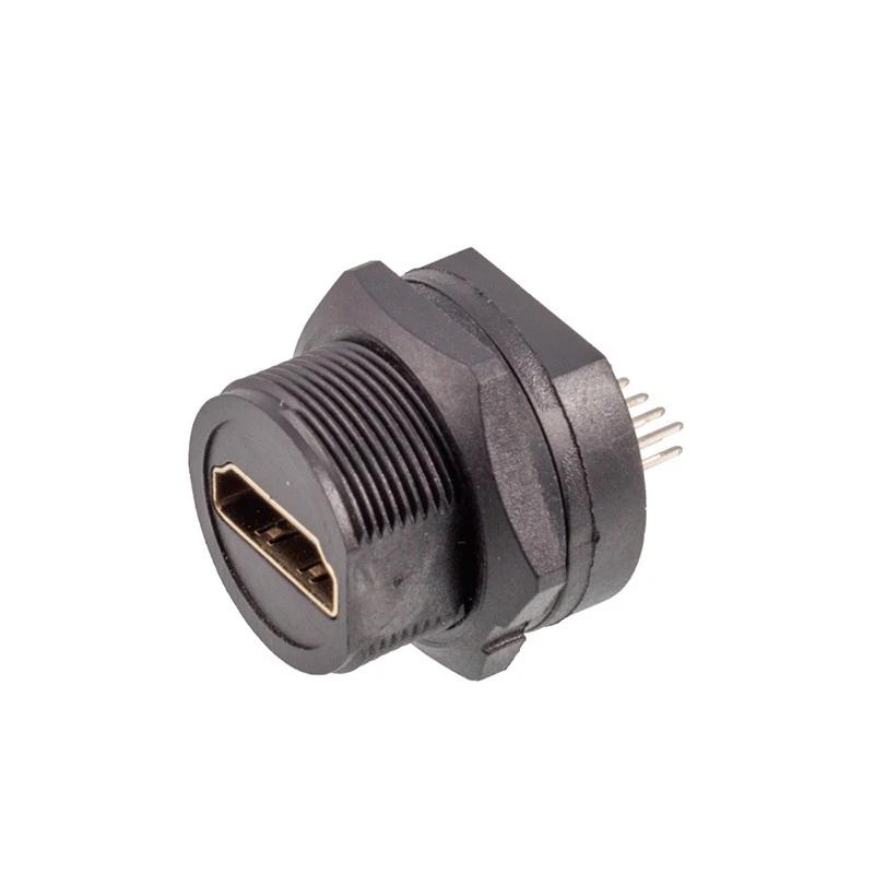 Industrial 0.3M 1M 2M Extension Cable Waterproof HDMI2.0 Connector HdmI-compatible Panel Socket 4K High-definition Data Adapter