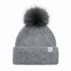 Windproof Knitted Pompom Beanie Twist Knit Thermal Winter Hat Rabbit Fur Beanies Hat  For Women