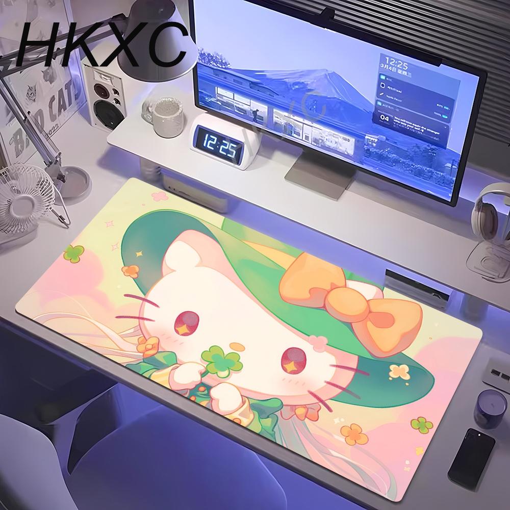 Game Mat Hello Kitty Leather Mouse Pad Oversized Cute Cartoon Girl Desk Pad Office Computer Keyboard Desktop Protective Desk Mat