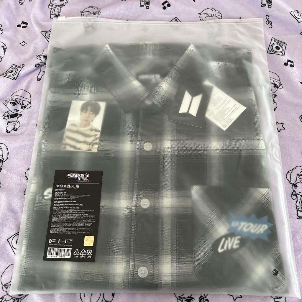 [USED] BTS RUNSEOKJIN Check Shirt, Size M