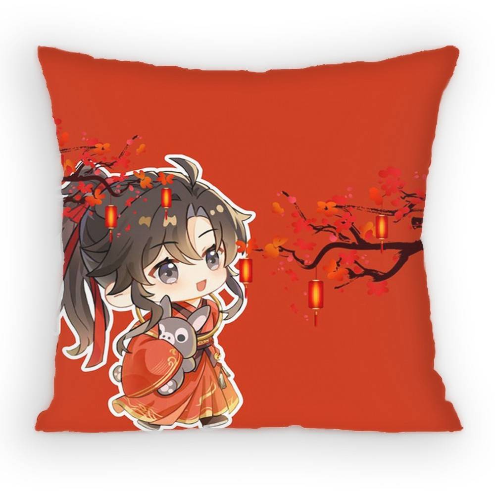 Grandmaster of DDemonic CCultivation PillowCase Antidustmite Pillowcase Invisible Zipper Silky Short Plush Sofa Cushion Cover