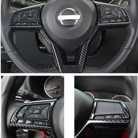 Carbon Fiber ABS Inner Steering Wheel Cover Trim For NISSAN ROGUE 2017 - 2020
