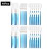 48Pcs Red Gold Cutlery Set Mirror Dinnenrware Set Stainless Steel Flatware Dinner Knife Fork Spoon Teaspoon For Home Tableware