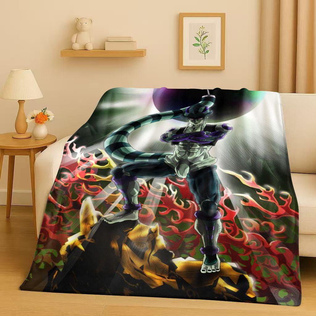 3D Anime Hunter X Hunter Killua Zoldyck Cartoon HXH Flannel Blanket,Ultra Soft Warm Plush Throw for Home Bedroom Bed Sofa Cover