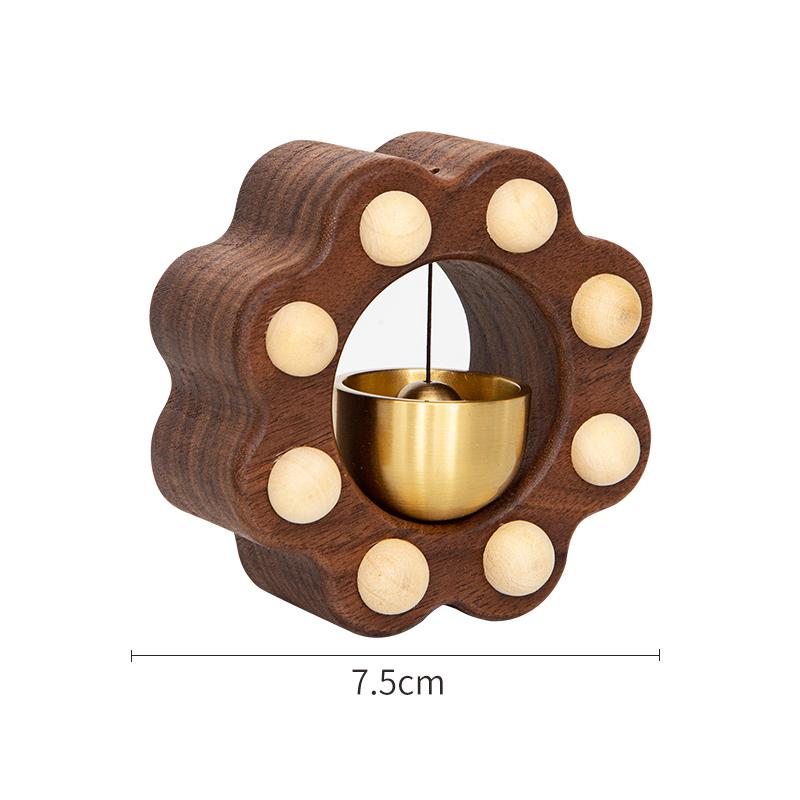 Walnut Wooden Wind Chime Magnetic Home Reminder Wind Chime Cartoon Cat Claw Doorbell Copper Bell Ornaments Housewarming Gift