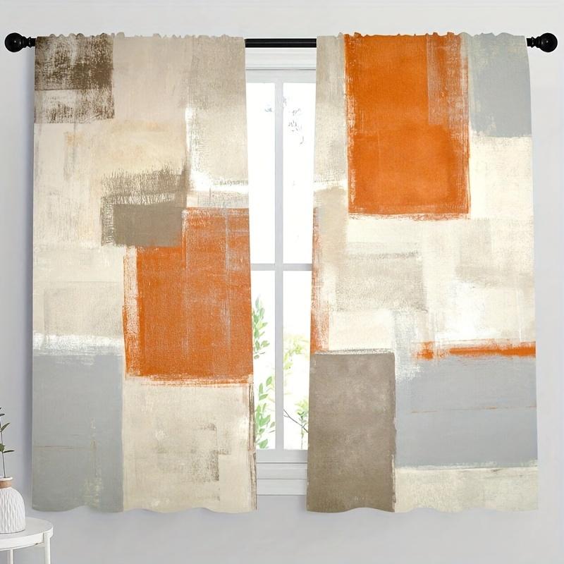 2 - Panel Collection Abstract Art Printed Drapes Rod Pocket Style Ideal for Easy Hanging Fade - Resistant PolyesterDrapesIdeal forBedchamberKitchen