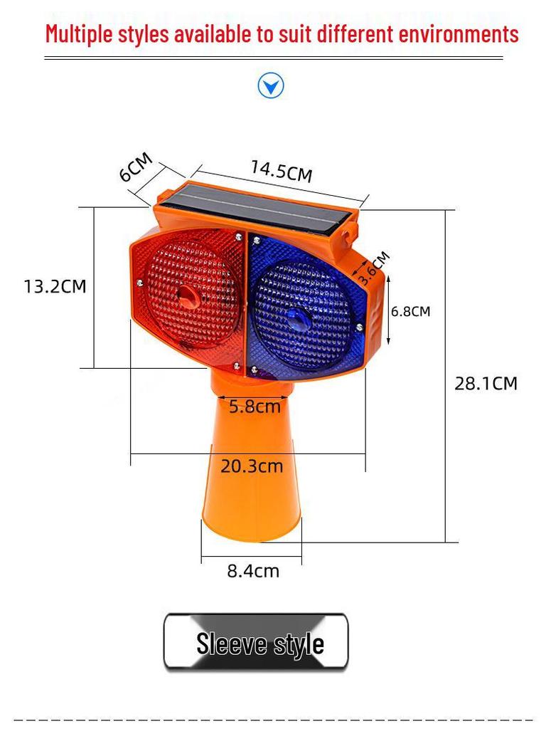 Solar LED Strobe Warning Light for Road Construction and Safety Cones