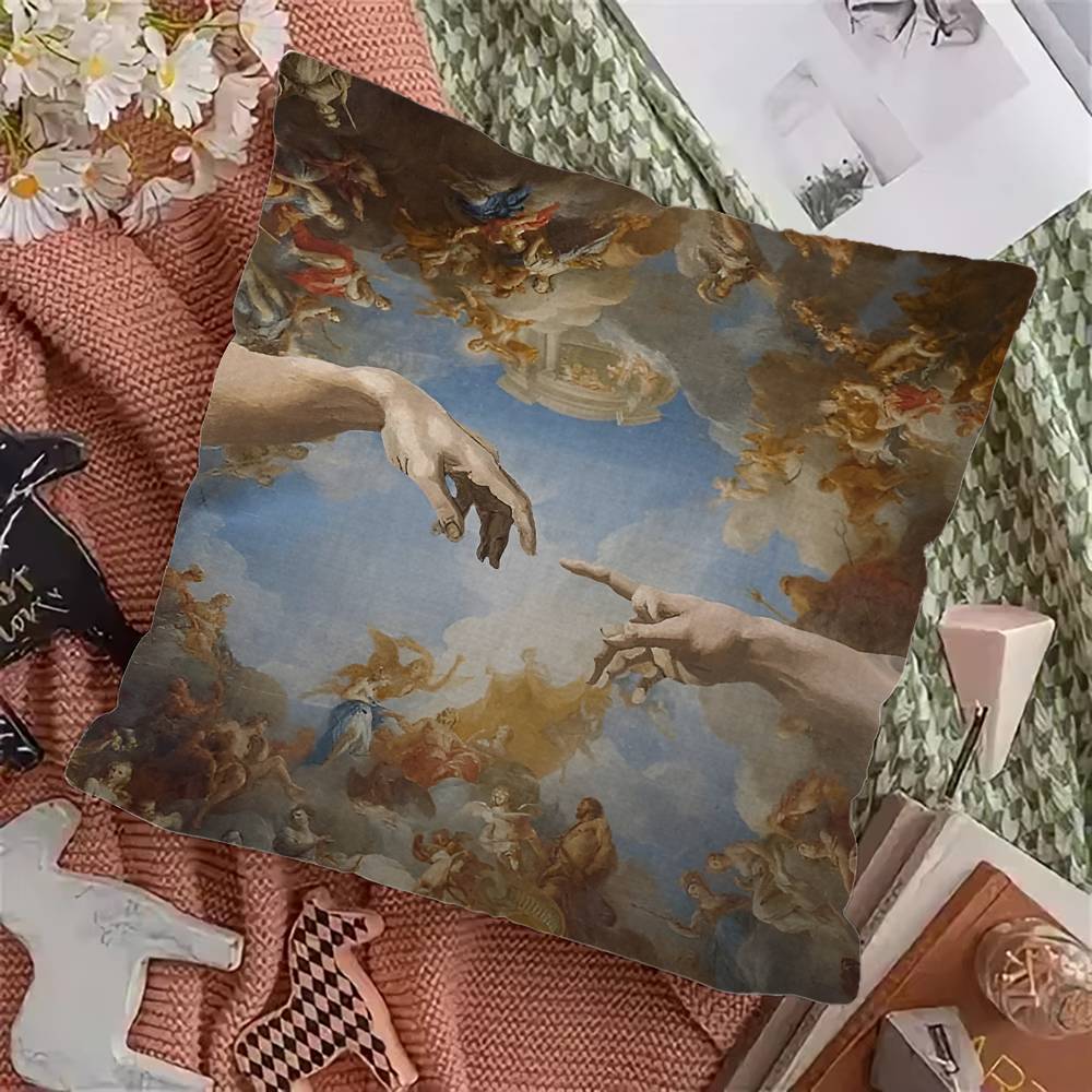 Classic Renaissance Art Painting Maple Design Cushion Cover Happy Autumn Harvest Decor Holiday Decorati Pillow Cover