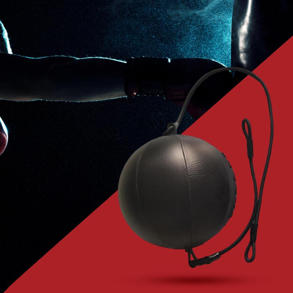 Colaxi Durable Boxing Ball Double-Ended Punching Bag for Sparring Muay Thai Workouts, Black