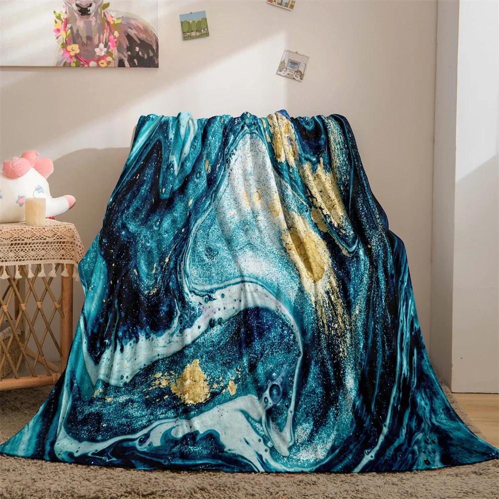 Marmor Decke Abstrakt Geometrisch Fleece Flanell Überwurfdecke Weich Warm Leicht Decke für Couch Sofa Geschenk für Mädchen Jungen