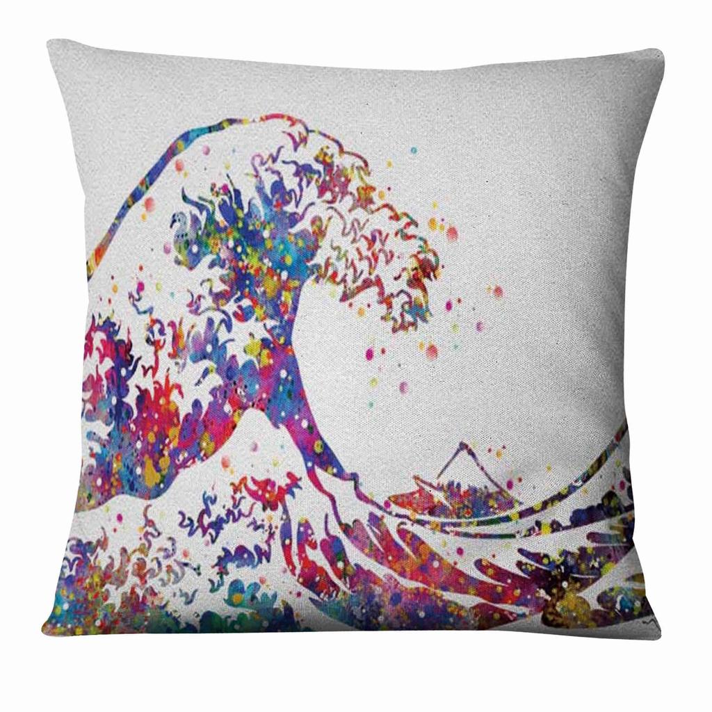 45*45cm Polyester Zen Yoga Art Watercolor Print Pillowcase Home Decoration Sofa