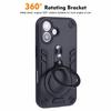 For iPhone 16 Plus Case Rotatable Kickstand PC+TPU Drop Protection Phone Cover