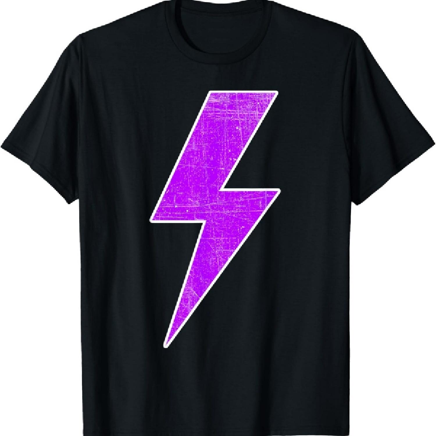

Bolt Lightning Purple White Design Team Sports T-Shirt S