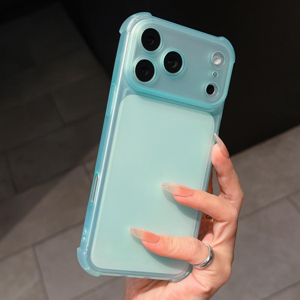 Cute Matte Transparent Phone Case for iPhone 17 Air 14 15 16 11 12 13 Pro Max Plus Shockproof Camera Protector TPU Soft Cover