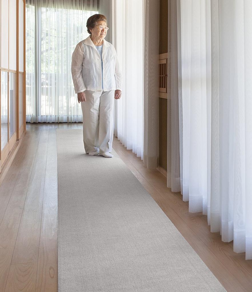 Sanko Hallway Mat Carpet Water Repellent Deodorizing Made In Japan Just Place and Adhere Long Mat 60 X 600 Cm Light Gray KP-42