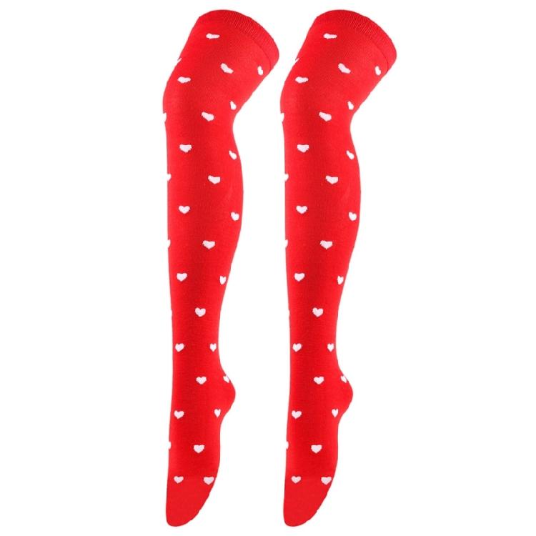 Valentines Day Over Knee Thigh High Stocking Cute Lip Heart Pattern Long Socks