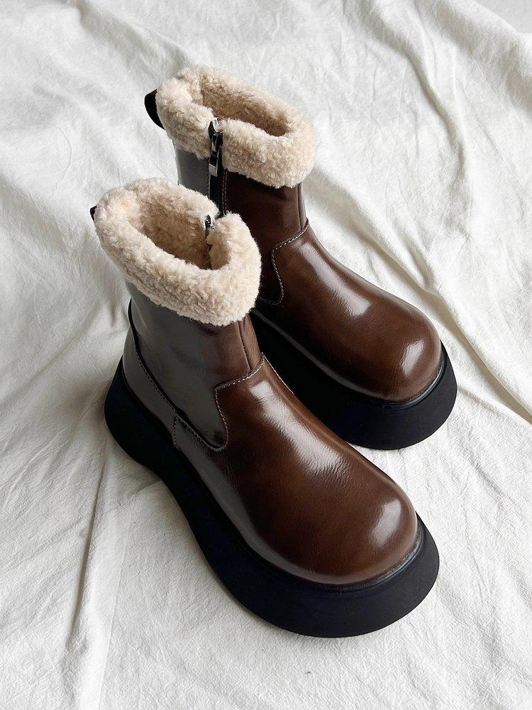 

Mao Mao short boots women s cotton shoes 2025 winter new warm thick-soled snow boots piled Martin boots heightened thin boots 40