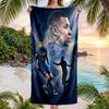 Asciugamano da Spiaggia ad Asciugatura Rapida con Stampa di Kylian Mbappe Microfibra Assorbente Portatile da Viaggio Asciugamano da Nuoto