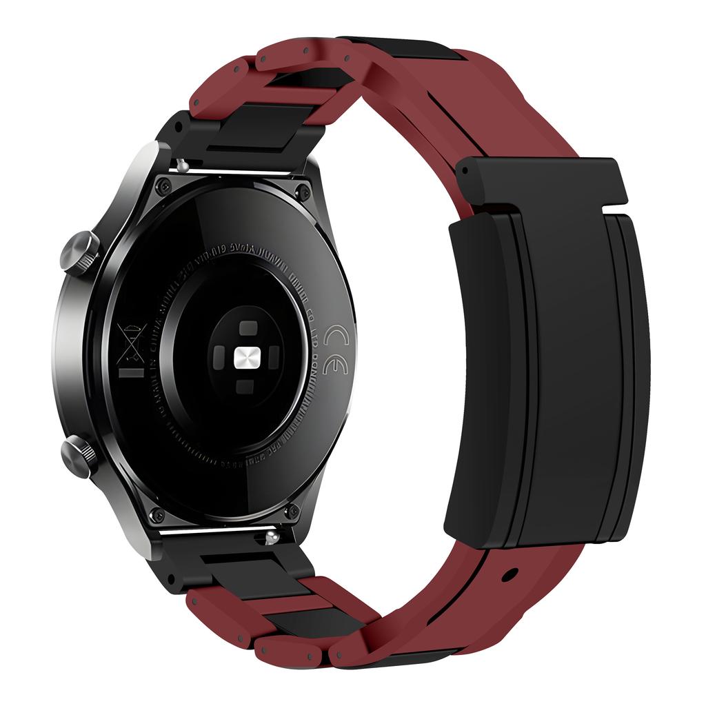 20mm Watch Band For Samsung Galaxy Watch7 44mm/40mm/Galaxy Watch FE 40mm T-Type Magnetic Clasp Stainless Steel Rubber Strip