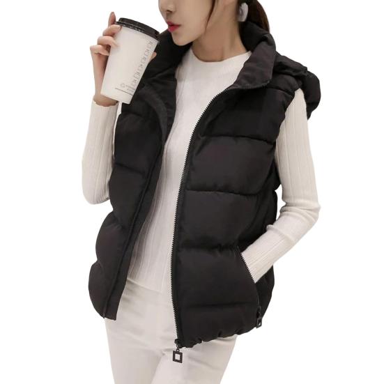 

Женское зимнее хлопковое пальто с капюшоном, защита шеи, утолщенный съемный капюшон, короткий тип M чёрный