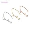 14K Gold Plated French V-shaped Earring Hooks Findings Brass Metal Ear Wire Hooks Settings DIY Jewelry Making Accessories