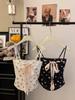 2026 Spring/Summer Slimming Bow Tie Camisole Vest with Padded Bust and Fun Print for Women