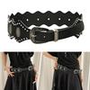 Unique Charm Wide Waist Sash PU Leather Waist Belt with Irregular Studs Feature Adjustable Waistband for Women