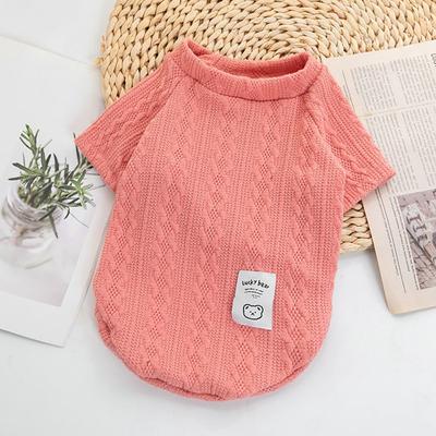 Stylish Soft Solid Color Dog Knitwear Puppy Dogs Winter Two-legged Clothing for Home