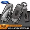 Car Sticker 2026 Ford Car Metal Leather Remote Key Case Cover Ford Fusion Mondeo Mustang F-150 Explorer Edge 2015-2018 Car Key P