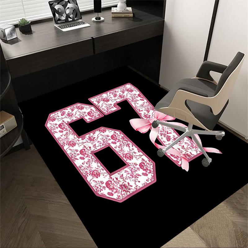 

1PC Floral Pattern Ribbon Anti-slip carpet, suitable for Office, bedroomand playrooms. It can also be used as a sofa footrest cover-W21 60cm by 90cm