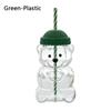 Süßer Neuer Bär Glasbecher Transparent Große Kapazität Teddybär Glasbecher mit Deckel Glasbecher mit Strohhalm Partys