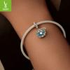 Small Fresh Blue Shell Diy Pendant Accessories, Romantic Sea Beads S925 Sterling Silver Bracelet Beads