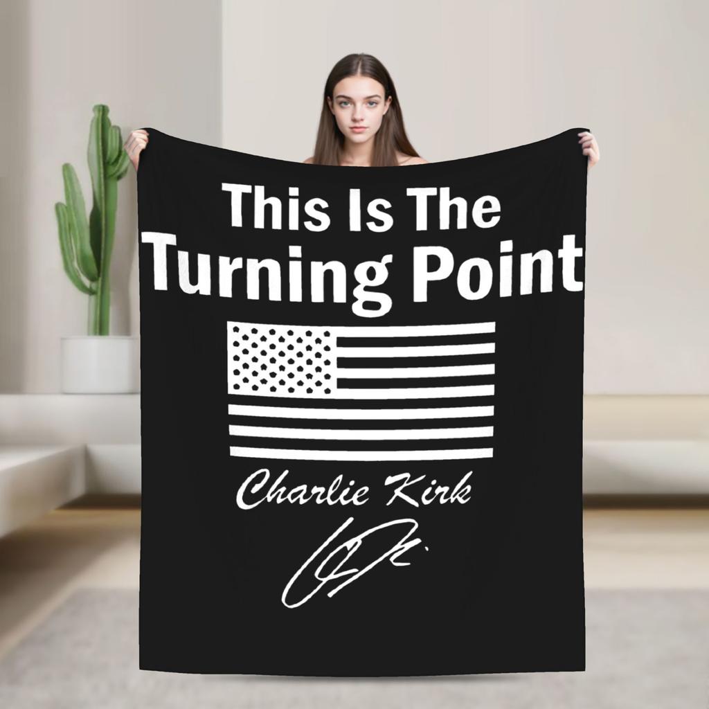 Warme weiche Decken Camping Charlie Kirk Freiheit RIP Überwurfdecke Flanell-Bettüberwurf für draußen Grafische Sofa-Bettdecke