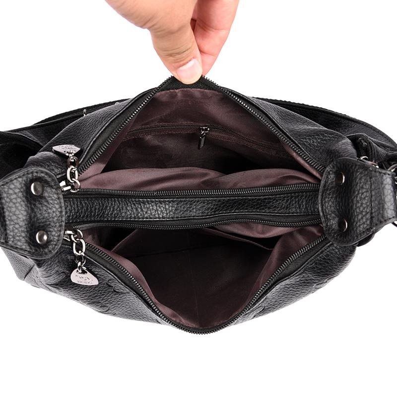 Soft Leather Large Capacity Crossbody Bag Women's Shoulder Bag Middle-aged Mother Bag