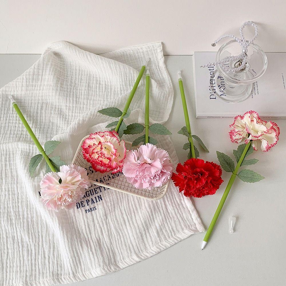0.5mm Gel Pen Simulated Carnation Writing Pen New Roller Ball Pen Mother's Day