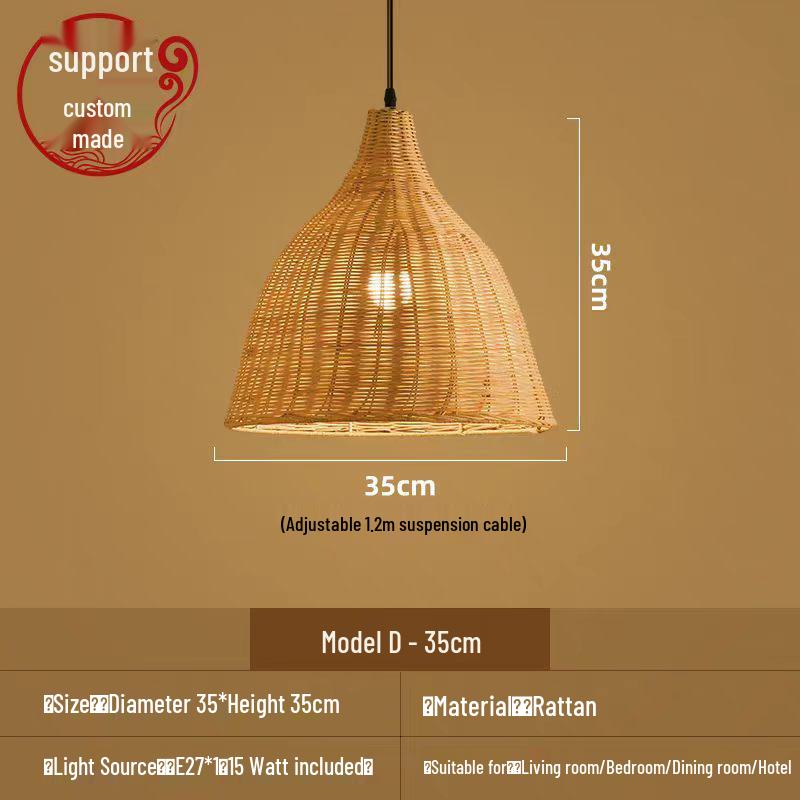 Bamboo Weaving Pendant Lamp - Zen Tea Room & Restaurant Lighting, New Chinese Style Rattan Lantern