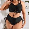 Large Size One-piece Swimsuit Women, Sexy Drawstring, Two-piece Swimsuit